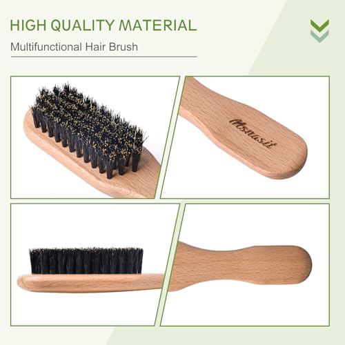 Mini Travel Size Wooden Slick Back Hair Brush for Fine Hair & Beard – Small Edge Control Brush