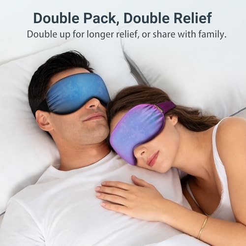 Facemoon Reusable Cold Eye Mask for Puffy Eyes Dark Circles Headache Relief Black Purple