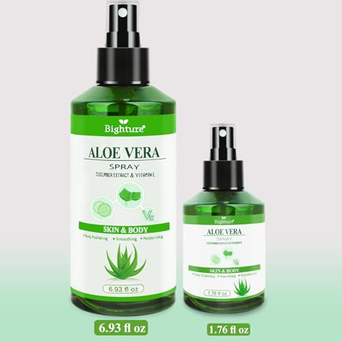 BIGHTURE Aloe Vera Facial Hydrating Spray with Cucumber & Vitamin E, 1.73 oz