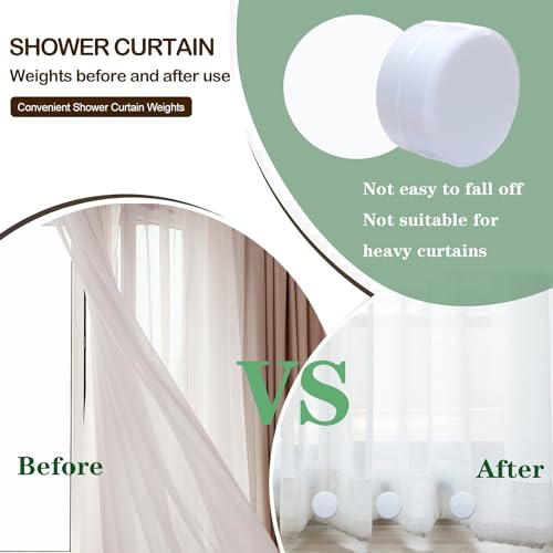 12 PCS Magnetic Shower Curtain Weights - Heavy Duty Clips for Stability