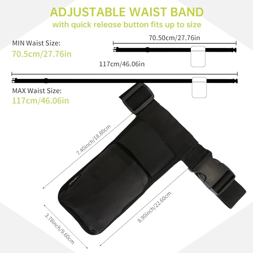 Black Massage Oil Waist Holster Belt - Adjustable Lotion Holder for Therapists