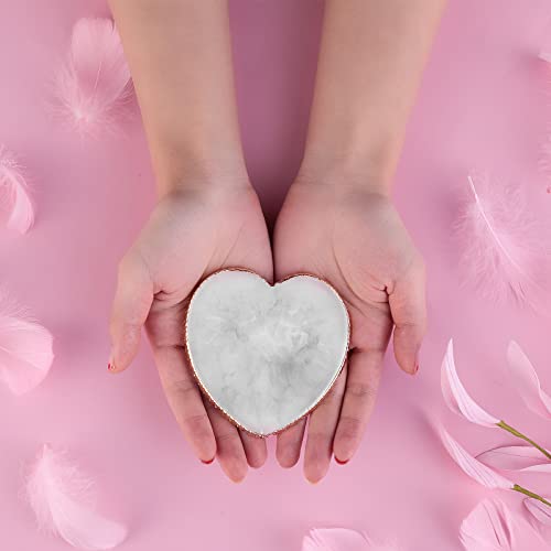 Heart-Shaped Resin Nail Art Mixing Palette with Golden Edge