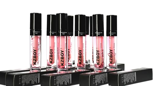 KZBOY Watermelon Scented Lip Gloss 8ml Moisturizing Lip Oil for Dry Lips, High Shine & Smooth Finish, Clear Pink Shade