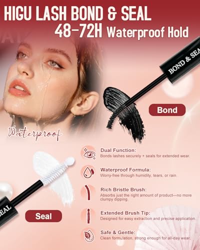 Higu Clace DIY Lash Clusters Kit D10 - 144pcs Natural C Curl Eyelash Extensions with Bond, Seal & Tweezers for Beginners
