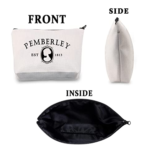 Pemberly est 1813 Book Lover Makeup Bag - Literary Travel Toiletry Organizer, Gift for Bookworms