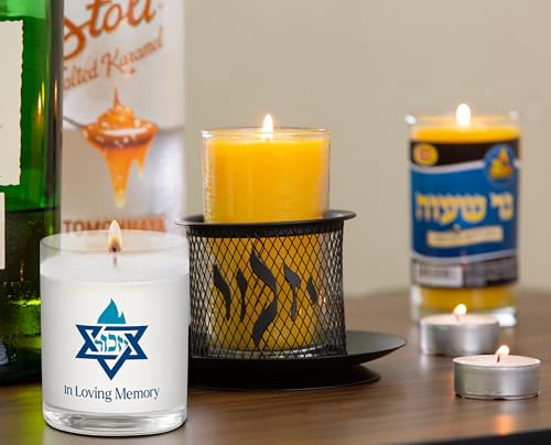 Ohr Candles Yahrzeit Memorial Candles - 26 Hour Burn Time, 4 Pack
