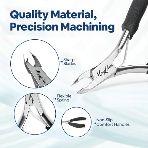 Black Professional Cuticle Trimmer with Travel Case - Stainless Steel