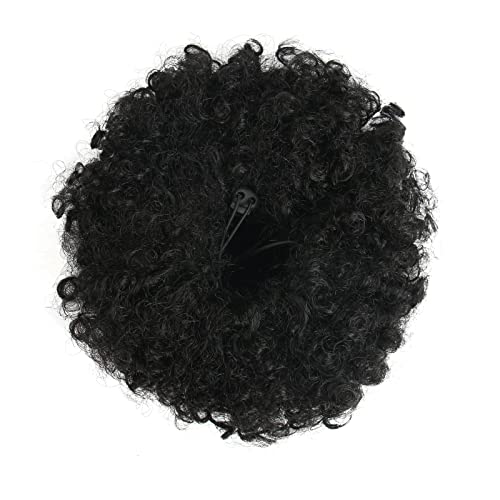 STARSPLUS Afro Puff Drawstring Ponytail 8 Inch 1B# Kinky Curly Hair Extension