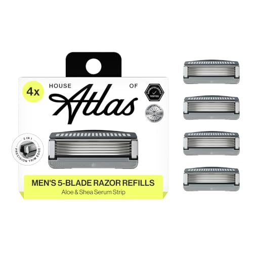 House of Atlas Men's Razor Blade Refills - 5-Blade Precision Edge (4 Ct)