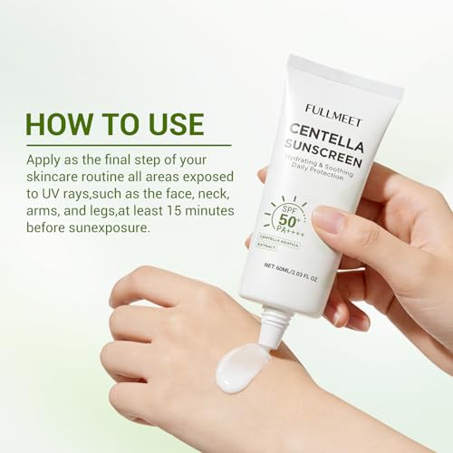 FullMeet Centella Calming Sunscreen SPF50 PA++++, Matte Moisturizing Face Sun