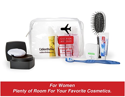 Cableinthebay 1 Pack TSA Approved Clear Travel Toiletry Bag - 3-1-1 Compliant, Waterproof Cosmetic Organizer for Men & Women