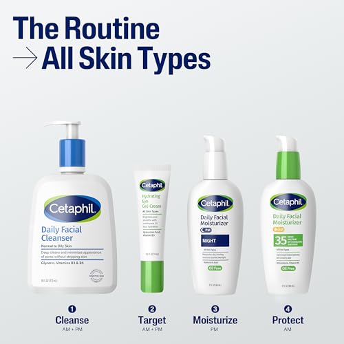 Cetaphil Daily Facial Moisturizer SPF 35 - Lightweight, Fragrance-Free Lotion for Sensitive Skin