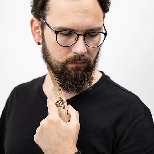 Folding Walnut Beard Comb for Men | Compact & Durable Grooming Tool