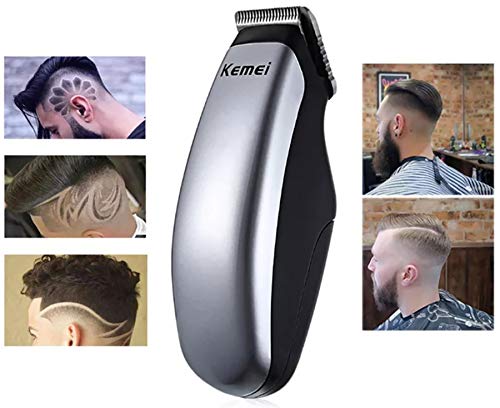 XFQUIJ Mini Electric Hair Trimmer & Beard Clipper - Grey Portable Grooming