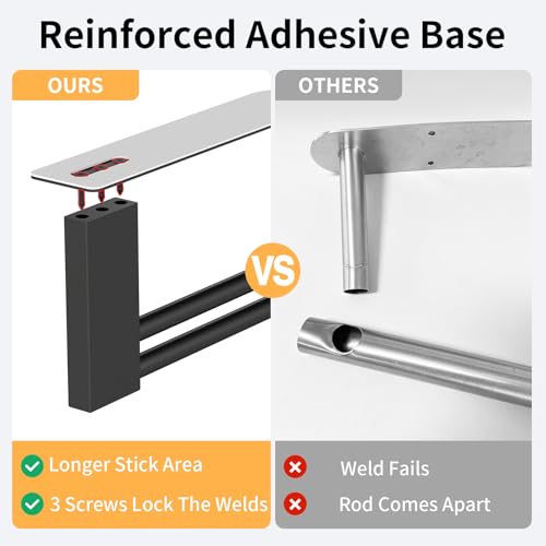 Adhesive Under Cabinet Paper Towel Holder - Matte Black Stainless Steel