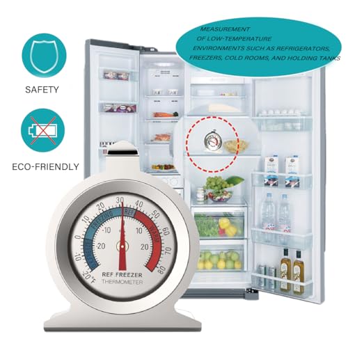 MIANLU 5-Pack Refrigerator Thermometer with Large Dial - Accurate Temperature Monitoring for Fresh Food