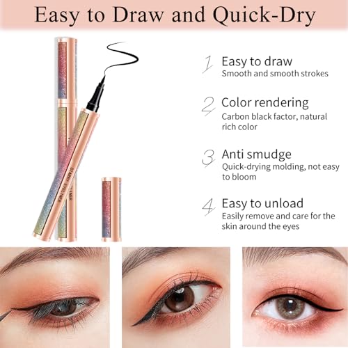 VIBELY 3-in-1 Eye Makeup Set: Mascara, Liquid Eyeliner & Eyebrow Pen (10 fl oz)