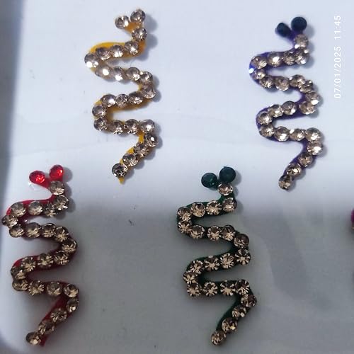 Multicolored Indian Bindi Set for Women - Bridal, Party, Traditional Face Jewels