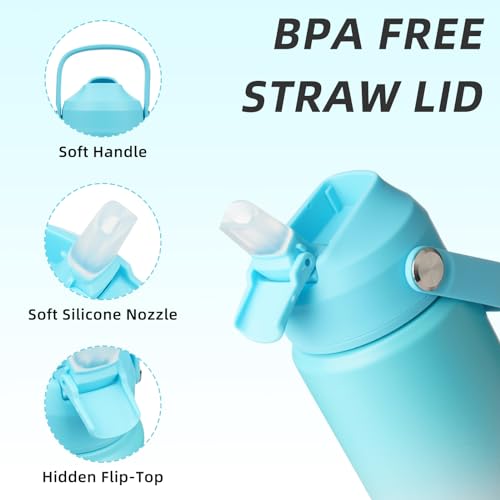 BJPKPK 18oz Insulated Stainless Steel Water Bottle with Straw Lid