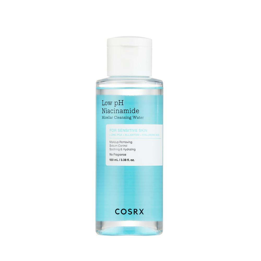 COSRX Low pH Niacinamide Micellar Cleansing Water - Gentle Facial Wash for Sensitive Skin | 3.38 fl. oz (100 ml)