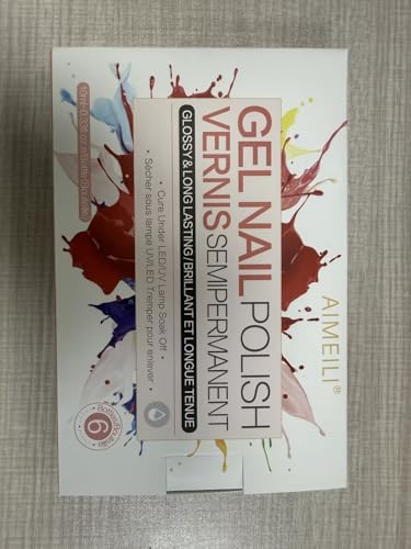 AIMEILI Galaxy Paranoid Gel Nail Polish Set - 6 Piece Clear Glitter Kit