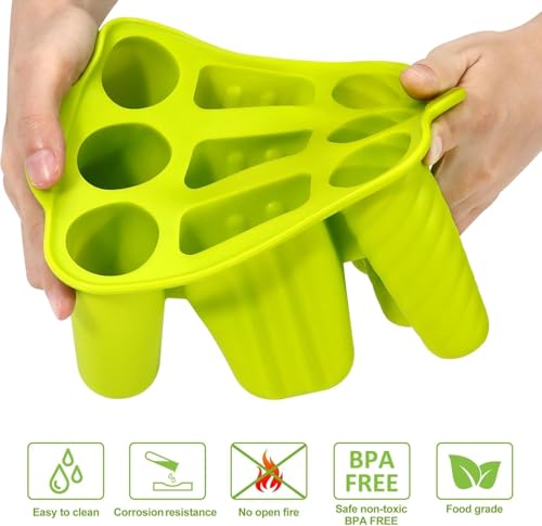 Silicone Popsicle Molds with 50 Wooden Sticks - BPA Free, Easy Release
