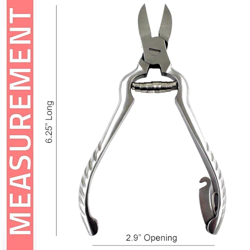 Krisp Beauty Professional Toenail Clippers for Thick Nails - 6.25 Inch Silver