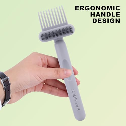 Gray 2-in-1 Comb & Brush Cleaner Tool for Hair Styling Tools - Portable & Ergonomic