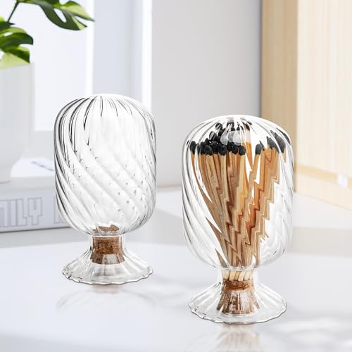 Helix Shaped Glass Match Holder for Scented Candles - 3.5 Inch