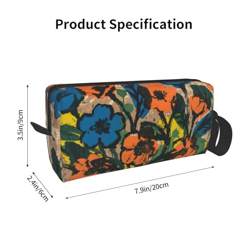 OLUSENMO Floral Print Makeup Bag - Compact Padded Travel Organizer