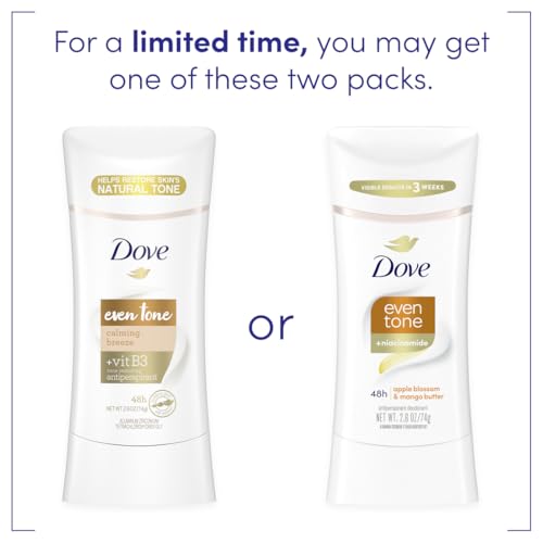 Dove Even Tone Antiperspirant Stick 2.6oz - Apple Blossom & Mango Butter, 48H Sweat Protection