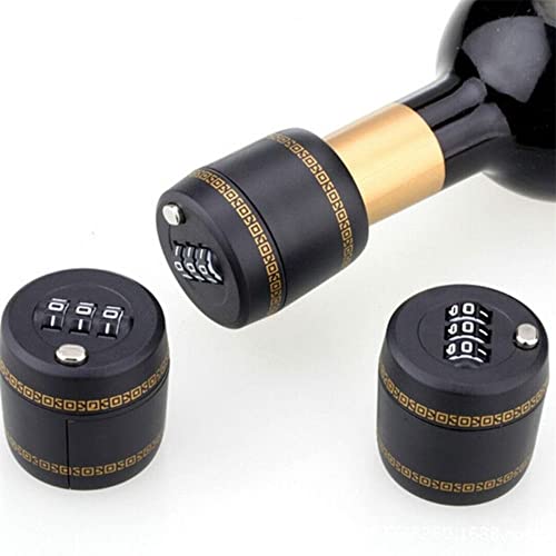 2-Pack Wine Bottle Lock with Combination Sealer & Stopper