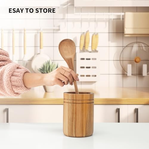 MZROO 12.5-Inch Wooden Cooking Spoon - Durable Acacia Wood Mixing Spoon