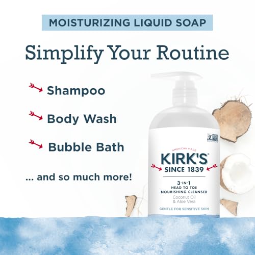 Kirk's Fresh 3-in-1 Nourishing Cleanser & Travel Bar Soap, 32 Oz