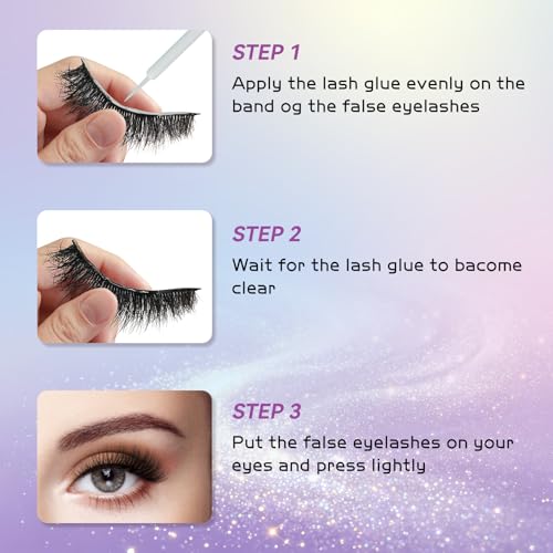 Gekinye Clear Lash Glue 24Hr Hold - Quick Drying, Latex-Free, 1 Pack (Clear) for Strip & Cluster Lashes