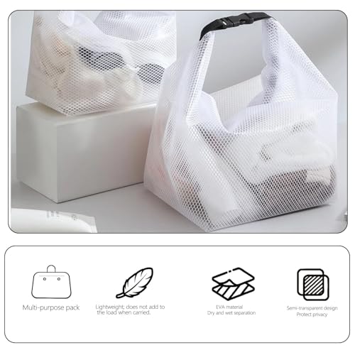 Portable Cosmetic Storage Bag with Dry Wet Separation - White