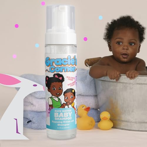 Gracie's Corner Rice Water Baby Shampoo - Gentle Foaming Cleanser for Kids, 8.5 oz