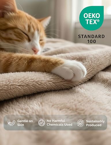 Casa Platino Ultra Soft Fleece Throw Blanket - 50x60 Inch Beige