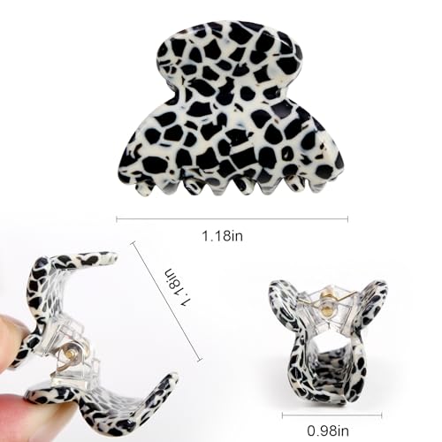 Bgffuy 10-Pack Small Acetate Hair Claw Clips - Tortoise Shell & Polka Dot