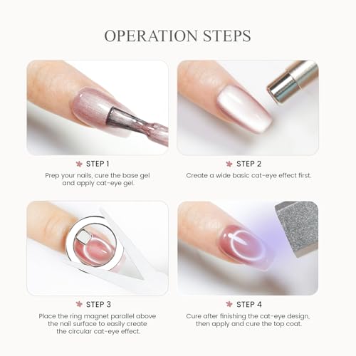JODSONE Cat Eye Magnet Ring for Nail Art - Halo & Black Hole Effects