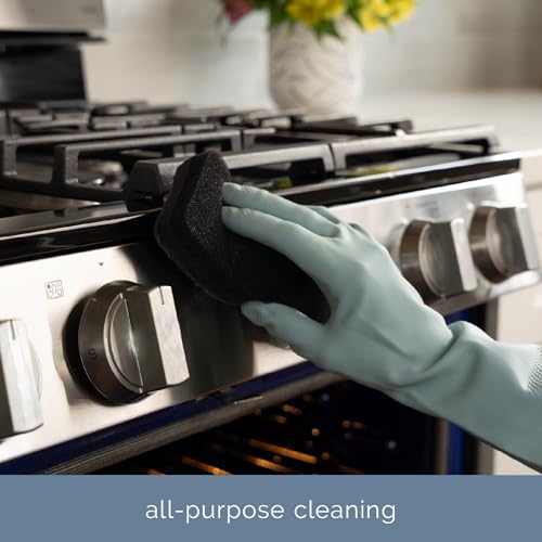 S&T INC. 10 Pack Black Dish Sponges - Durable 3 Layer Design