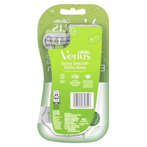 Gillette Venus Extra Smooth Women's Disposable Razors, 5-Blade, 4 Count