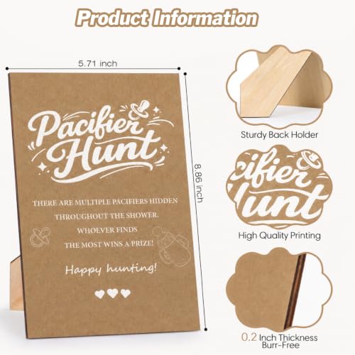 61-Piece Baby Shower Pacifier Hunt Game Set with Wooden Sign