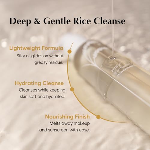 MIDHA Rice Bran Cleansing Oil - Gentle Makeup Remover & Deep Cleanser