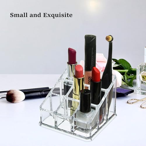 Acrylic Lipstick Organizer with 9 Slots - Durable Makeup Display Holder