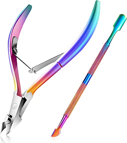 Easkep Professional Stainless Steel Cuticle Trimmer & Pusher Set