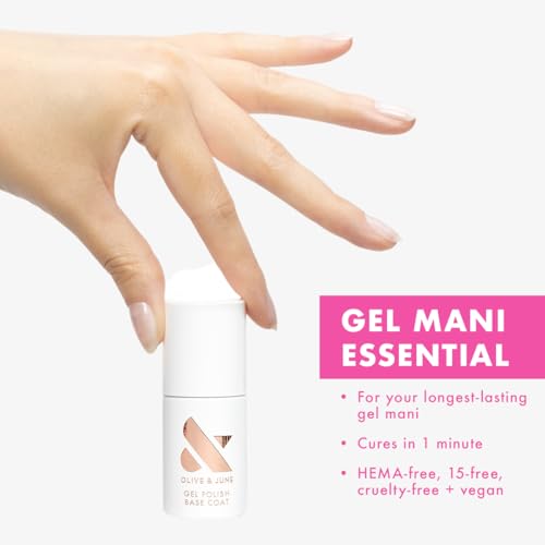 Olive & June Gel Nail Polish Base Coat - HEMA-Free, 21 Days Wear