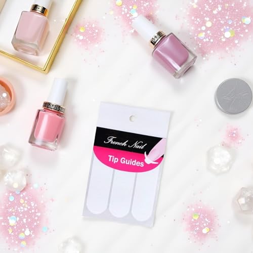 240 Pcs White French Manicure Nail Art Stickers - Moon Shape Strips