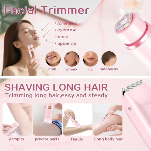2-in-1 Women's Electric Trimmer & Facial Razor - Waterproof