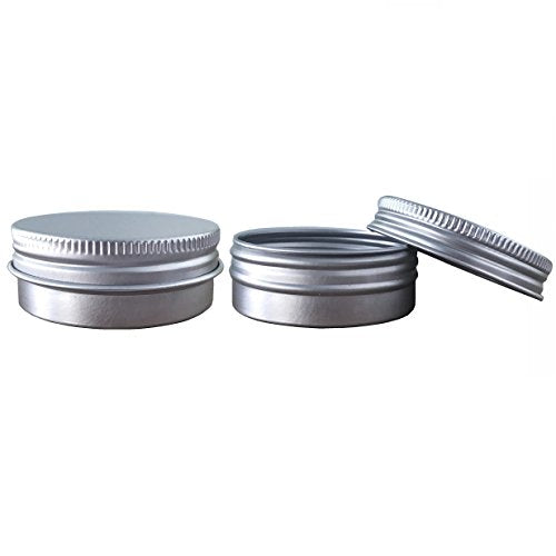 24 Pack 1 Oz Aluminum Tin Containers with Screw Cap for Cosmetics